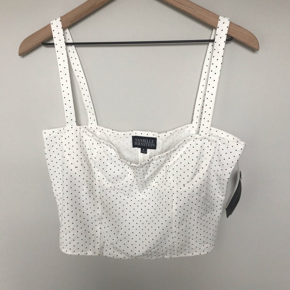 Danielle Bernstein Dot Print Crop Top NWT - Picture 2 of 4